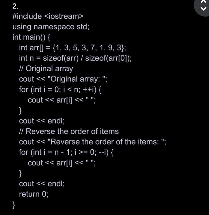 Solved 1. \#include using namespace std; int main() \{ int | Chegg.com