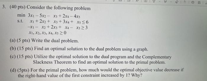 Solved 3 2 D V E 2 0 3. (40 pts) Consider the following | Chegg.com