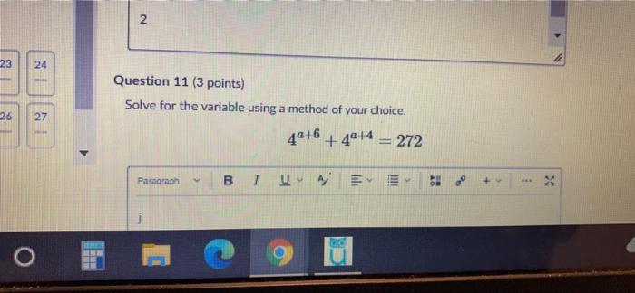 Solved N 23 24 Question 11 (3 points) Solve for the variable | Chegg.com