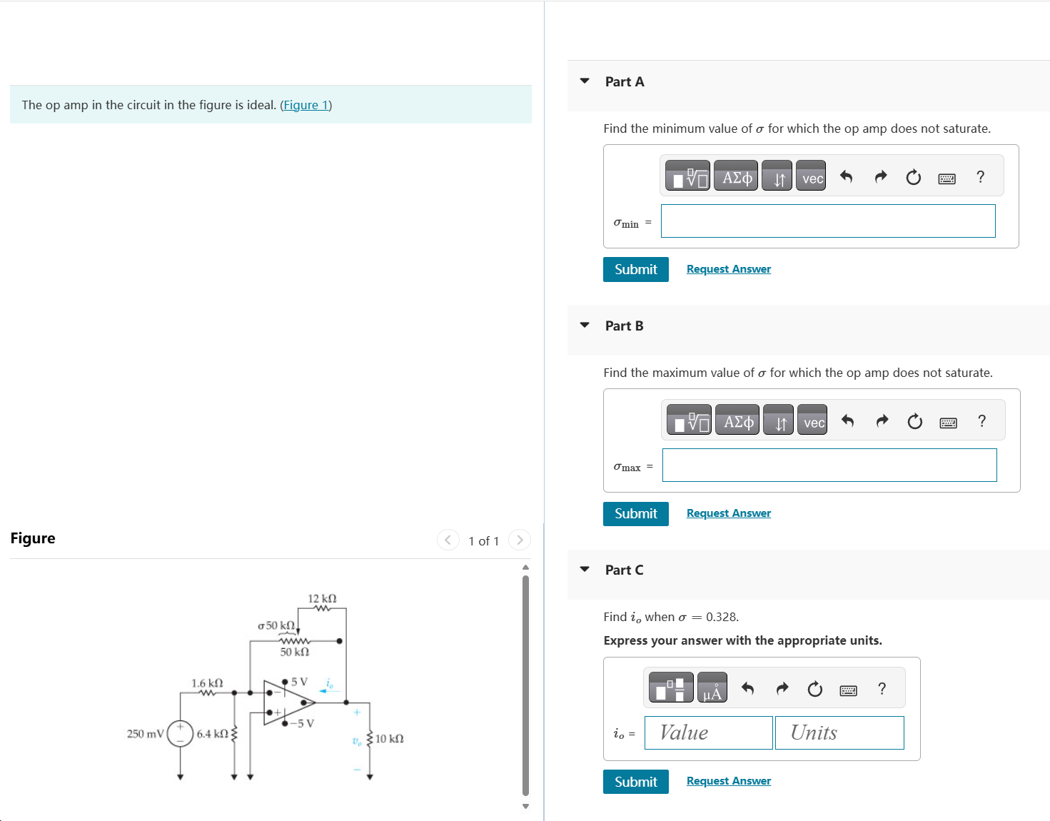 Solved The op amp in the circuit in the figure is ideal. | Chegg.com