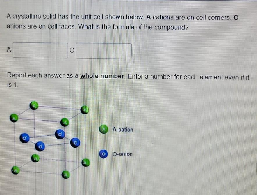 Solved A crystalline solid has the unit cell shown below. A | Chegg.com
