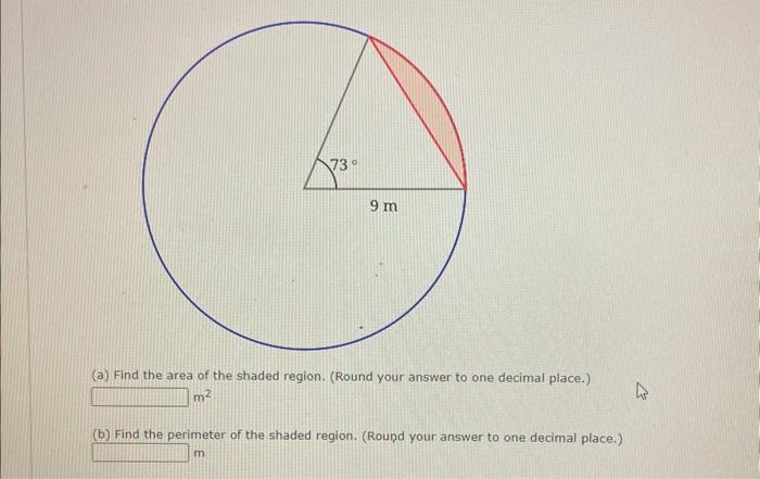 Solved (a) Find the area of the shaded region. (Round your | Chegg.com