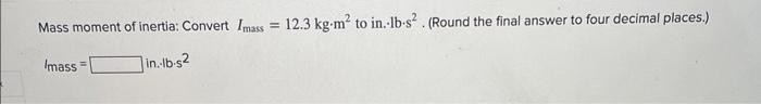 Mass moment of top inertia conversion