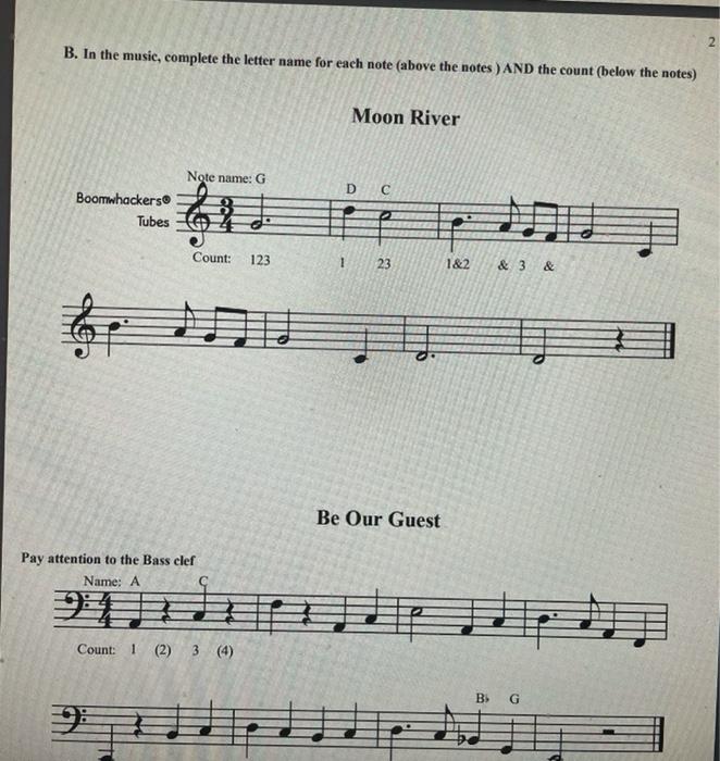 Student Name: Assignment 2 Dotted Quarter Notes and | Chegg.com