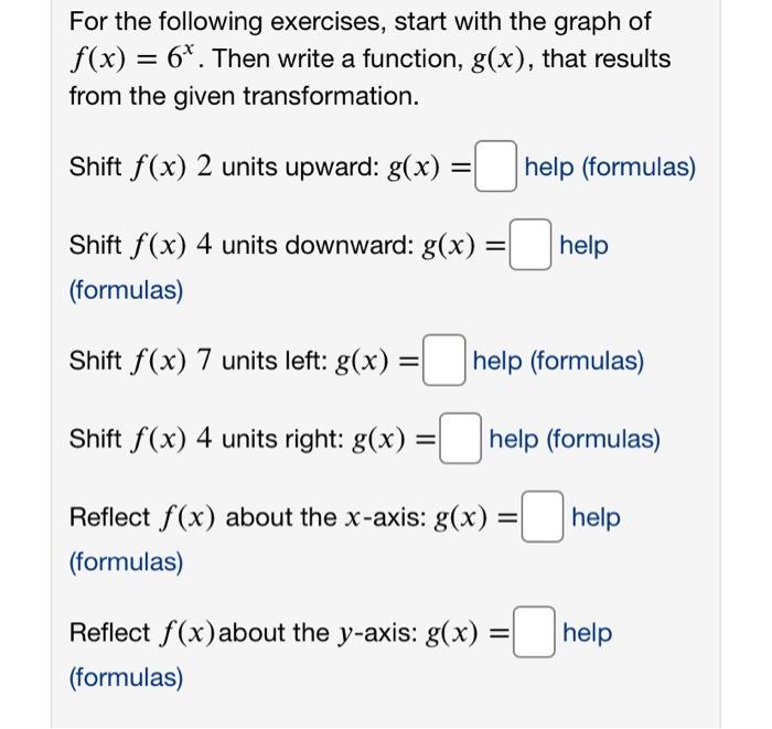 Solved For the following exercises, start with the graph of | Chegg.com