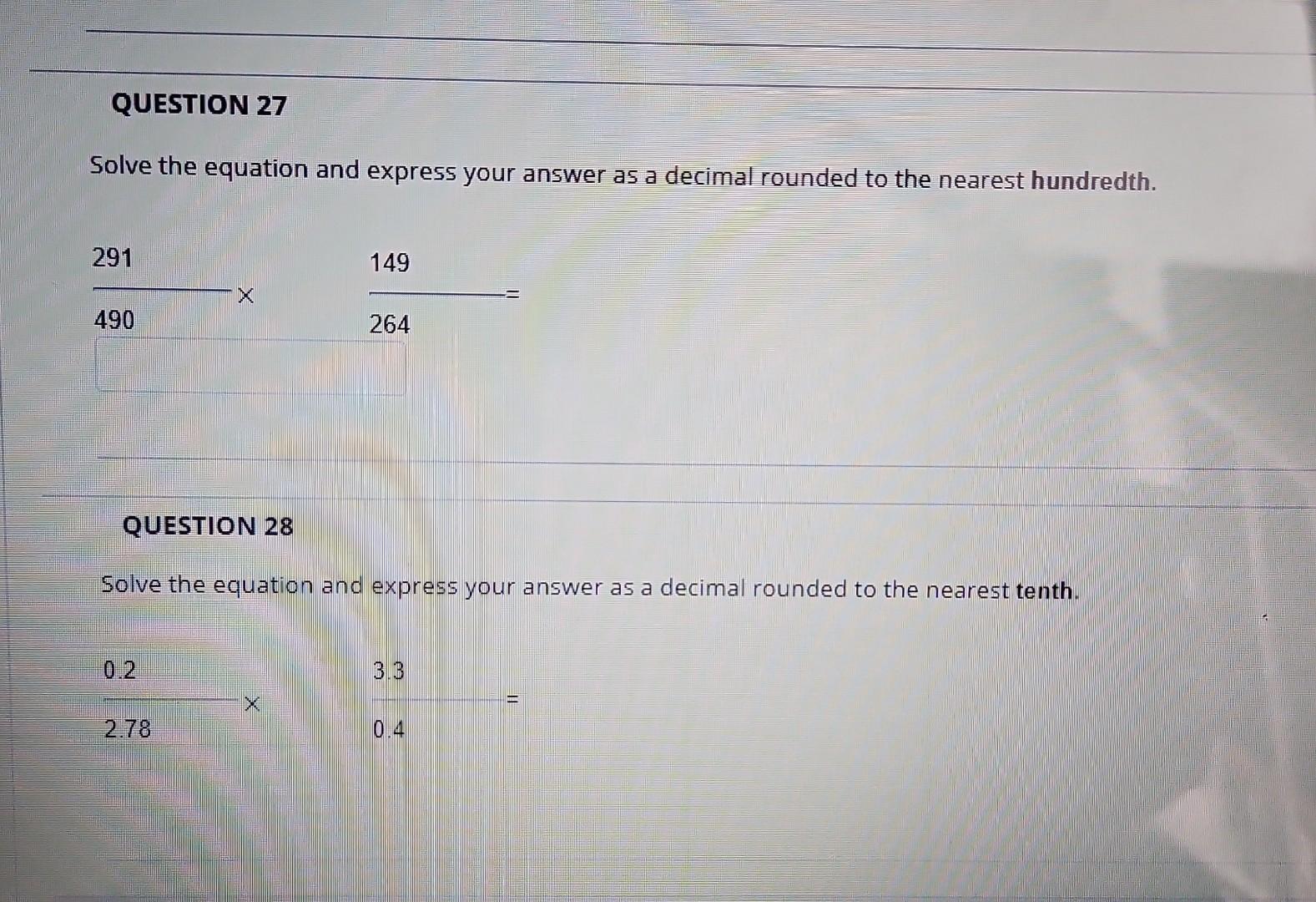 Solved Solve the equation and express your answer as a | Chegg.com