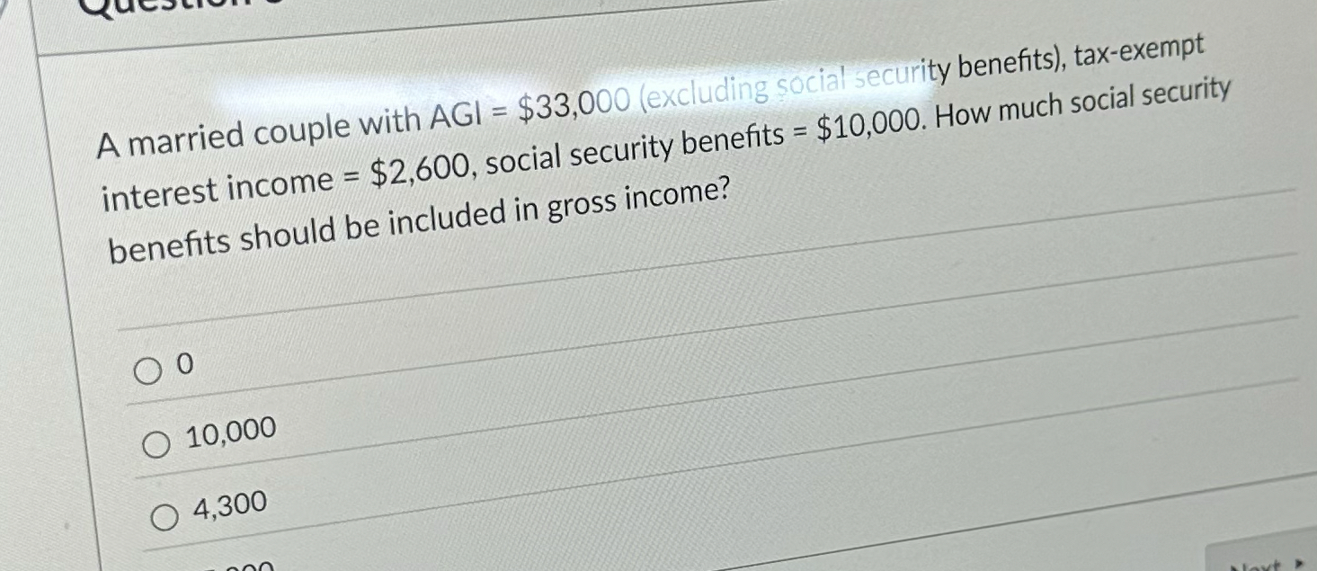 Solved A married couple with AGI=33,000 (excluding social