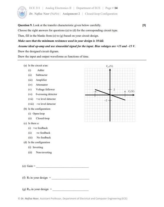 Solved ECE 311 Analog Electronics II Department of ECE Page | Chegg.com