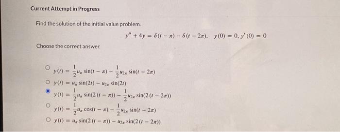 Solved Current Attempt In Progress Find The Solution Of The | Chegg.com