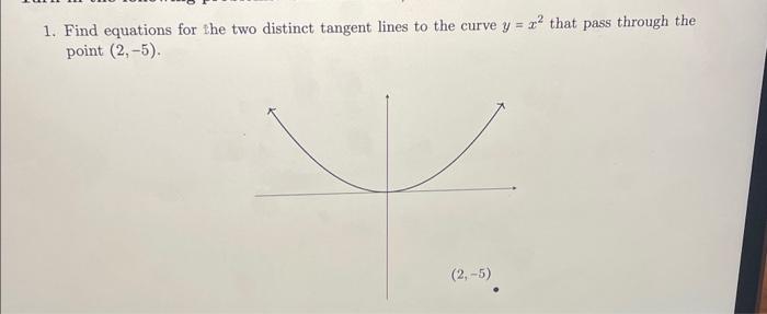 Solved 1 Find Equations For The Two Distinct Tangent Lines