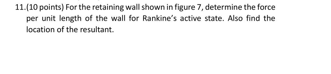 Solved 11.(10 Points) For The Retaining Wall Shown In Figure | Chegg.com