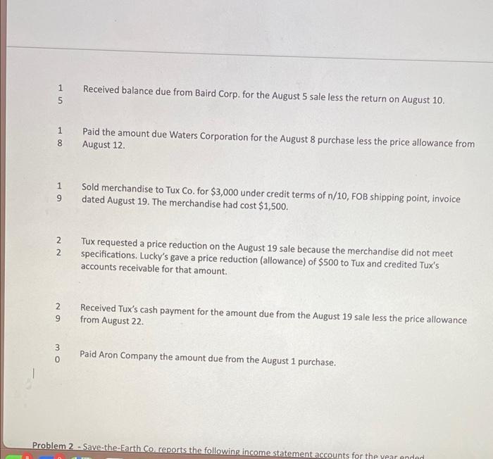 Solved Problem 1 - Prepare Journal Entries To Record The | Chegg.com