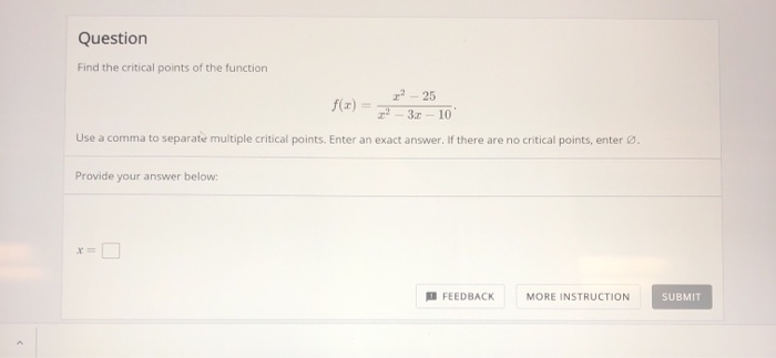 Solved Question Find the critical points of the function | Chegg.com