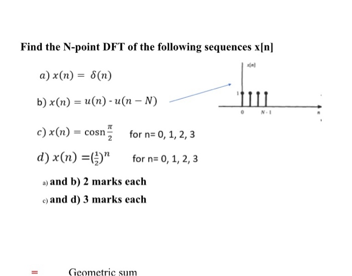 Solved Find The N Point Dft Of The Following Sequences X Chegg Com