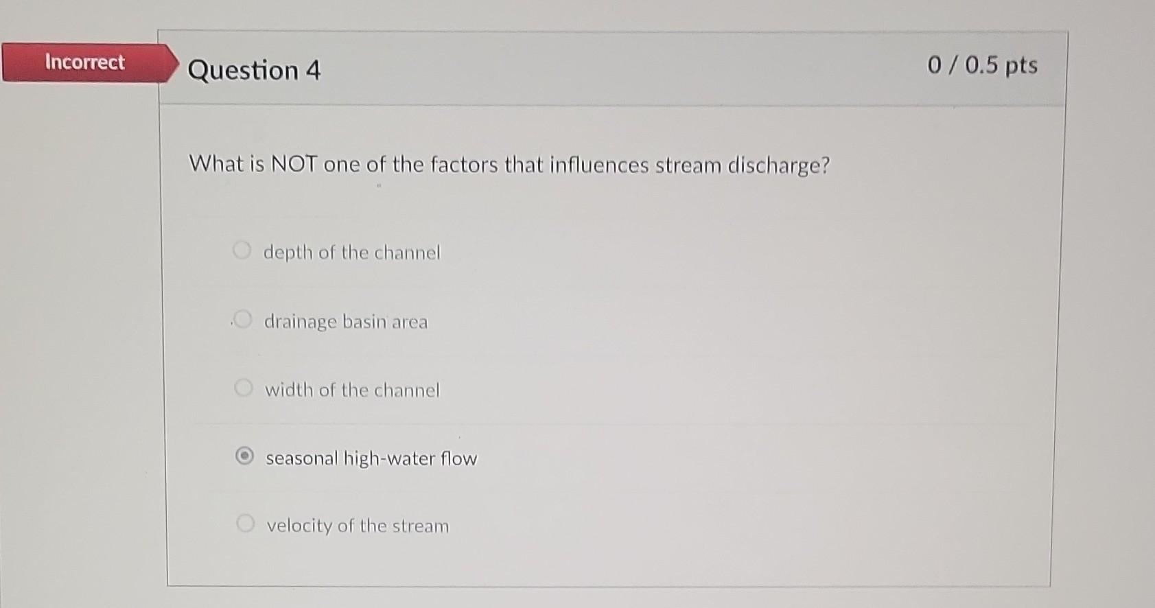 Solved What is NOT one of the factors that influences stream | Chegg.com