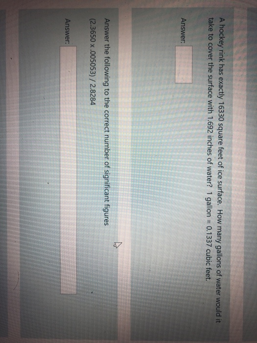 Solved A hockey rink has exactly 16330 square feet of ice
