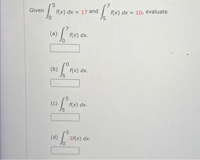 7 0 f (x)dx
