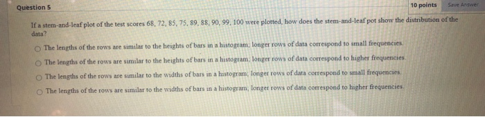 Solved Save Question 4 10 points A study was conducted to | Chegg.com