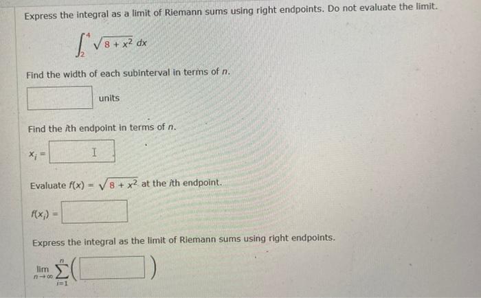 solved-express-the-integral-as-a-limit-of-riemann-sums-using-chegg