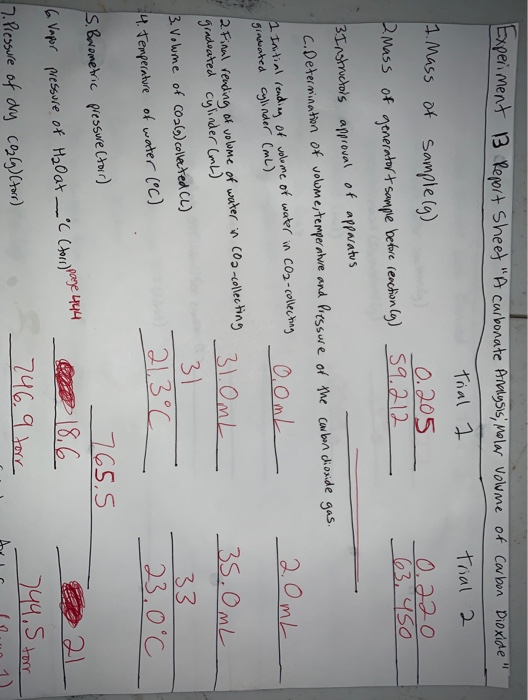 Solved Experiment 1 Report Sheet 