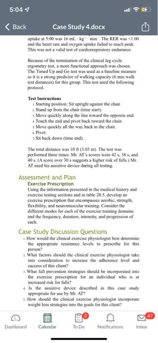 Solved Case Study B Subjective Medical History Mr. AT, Now | Chegg.com