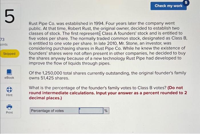 Solved Rust Pipe Co. Was Established In 1994 . Four Years | Chegg.com