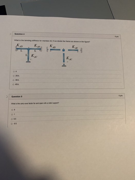 Solved Question 4 O pts What is the bending sess for member | Chegg.com