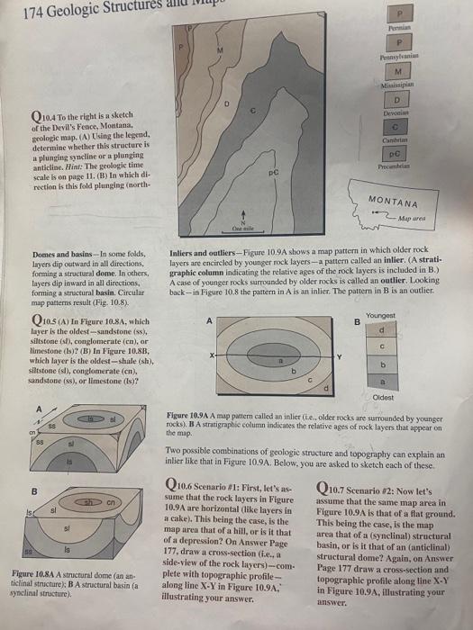 174 Geologic Structures and Maps Q1e.4 To the right | Chegg.com