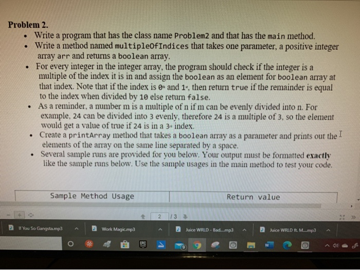Solved Problem 2. • Write a program that has the class name | Chegg.com