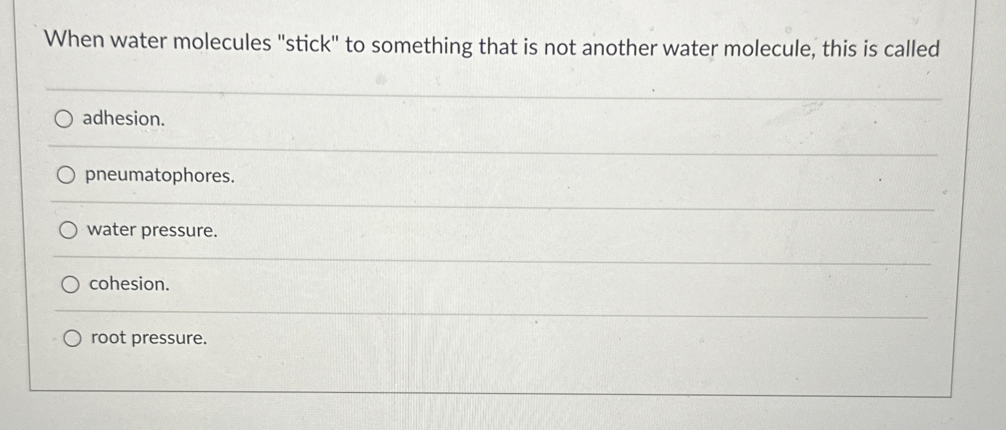 Solved When water molecules 