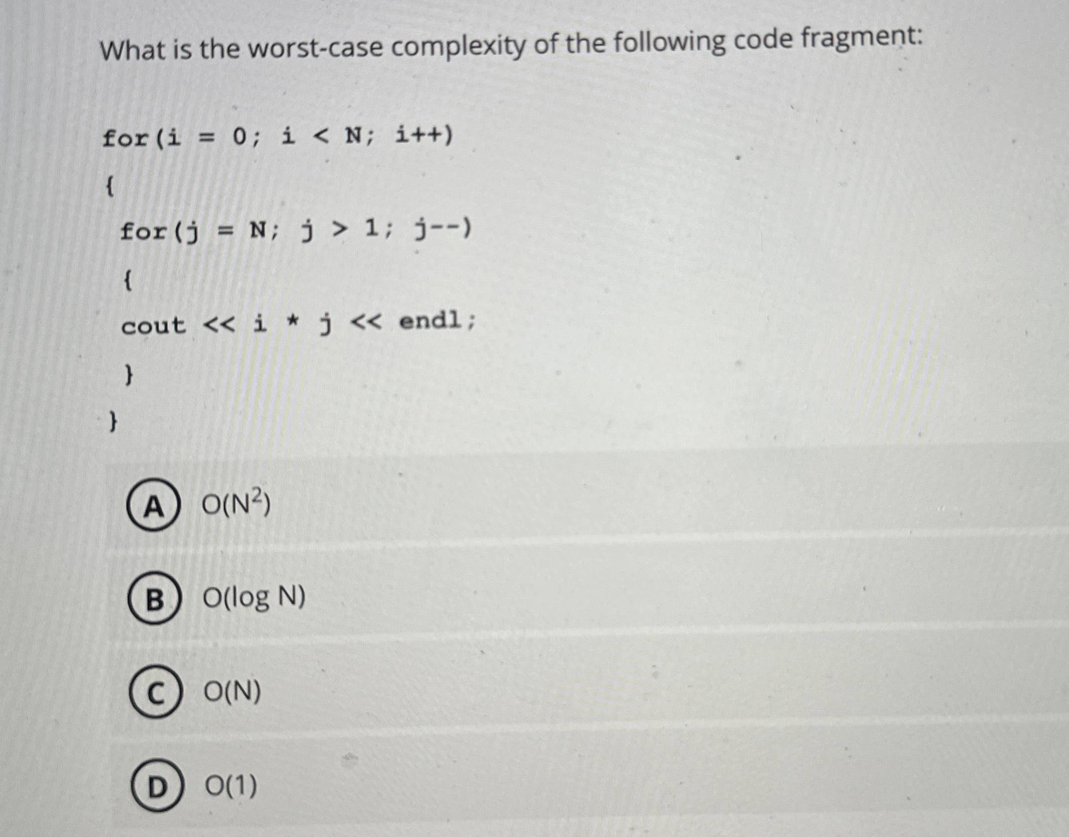 Solved What is the worst-case complexity of the following | Chegg.com