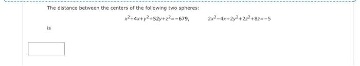 Solved The distance between the centers of the following two | Chegg.com
