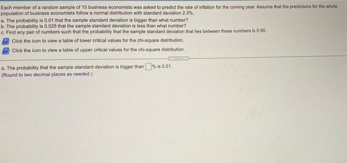 Solved Each Member Of A Random Sample Of 15 Business | Chegg.com