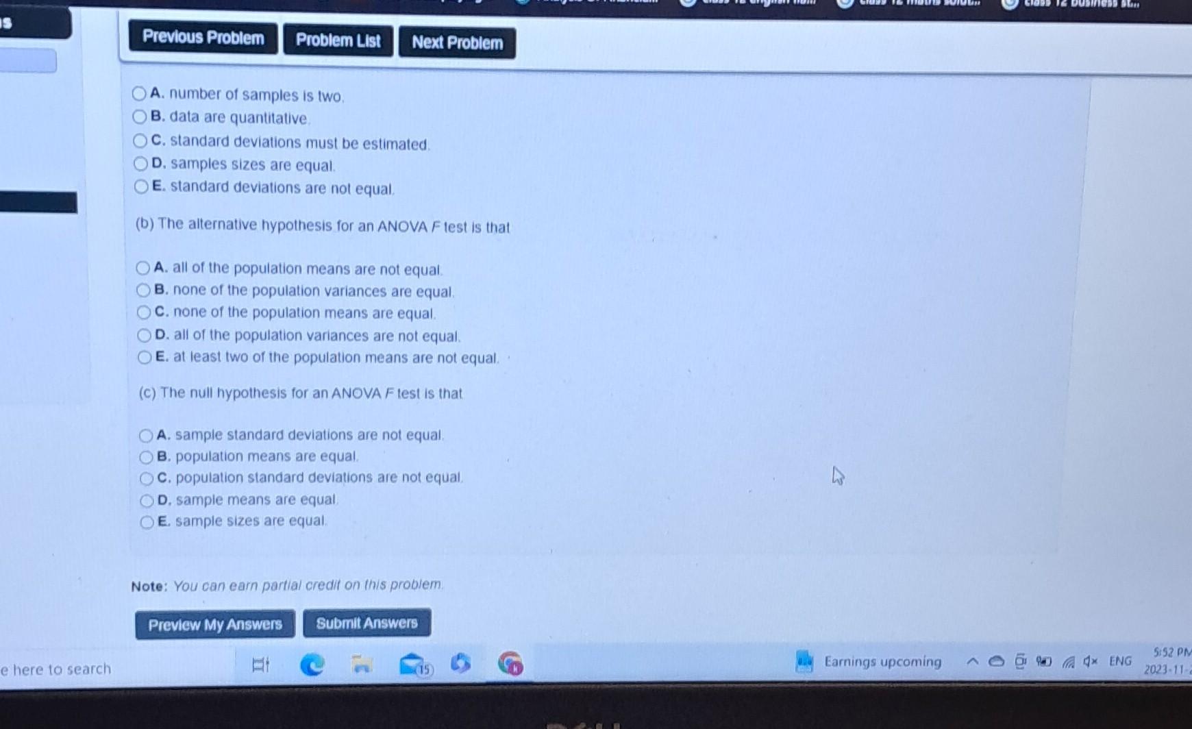 Solved For each problem, select the best response. (a) An | Chegg.com