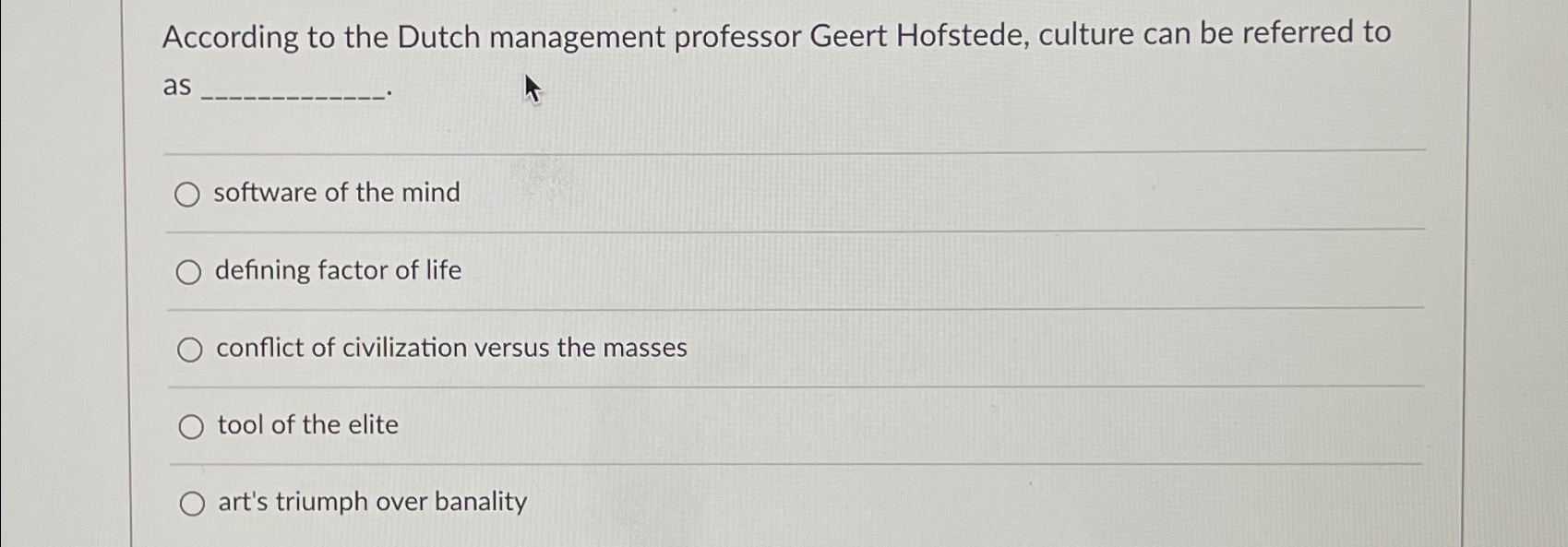Solved According to the Dutch management professor Geert | Chegg.com