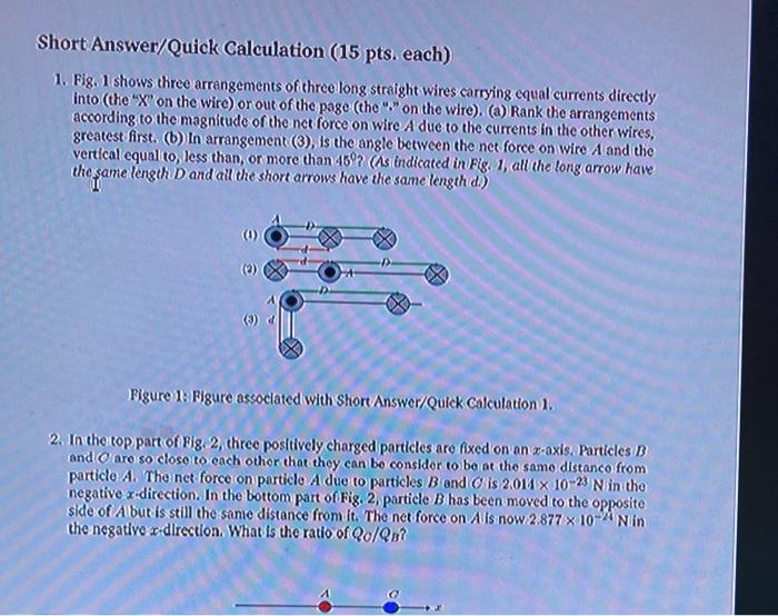 Solved Short Answer/Quick Calculation (15 Pts. Each) 1. Fig. | Chegg.com