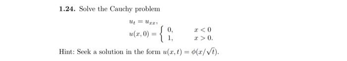 Solved 1.24. Solve the Cauchy problem | Chegg.com
