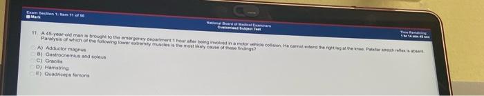 Solved 11 A 45-year-old man is brouge to the emergency | Chegg.com