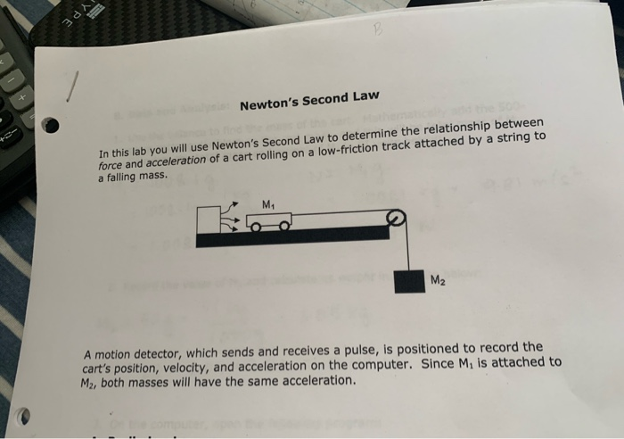 Solved 3 dl Newton's Second Law In this lab you will use | Chegg.com