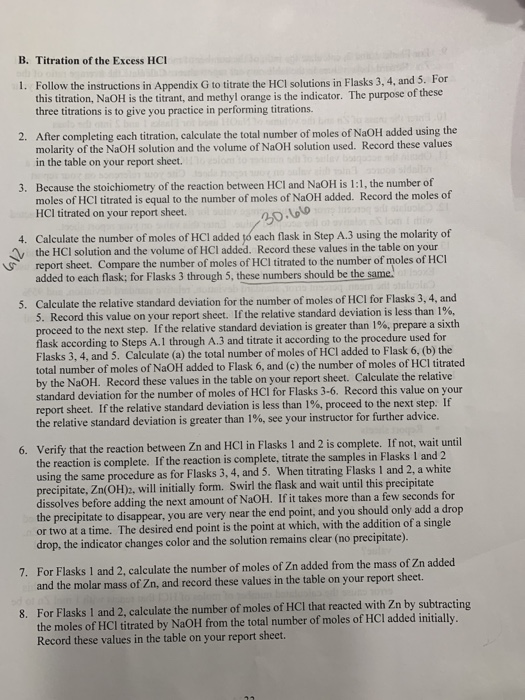 The Stoichiometry of the ZincHydrochloric Acid