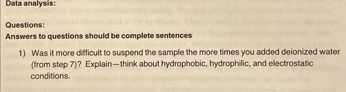 data analysis and critical thinking questions