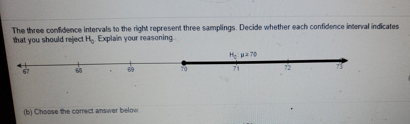 Solved The three confidence intervals to the right represent | Chegg.com