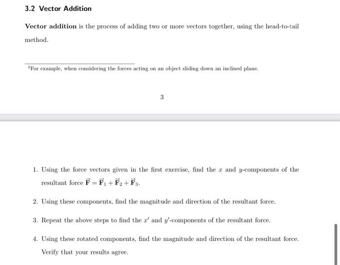 Solved 3.1 Vector Decomposition Vector decomposition is the | Chegg.com