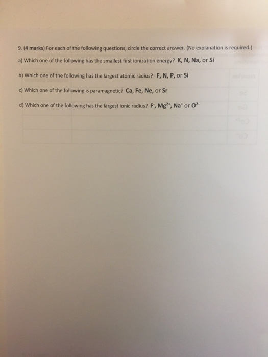 Solved 8. (6 marks) Write the ground state electron | Chegg.com