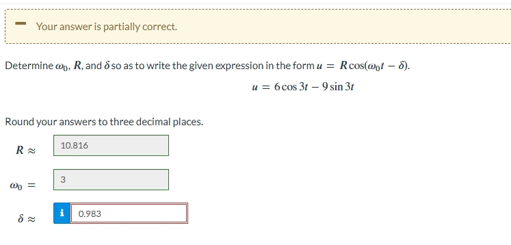 Solved Determine ω0,R, and δ so as to write the given | Chegg.com