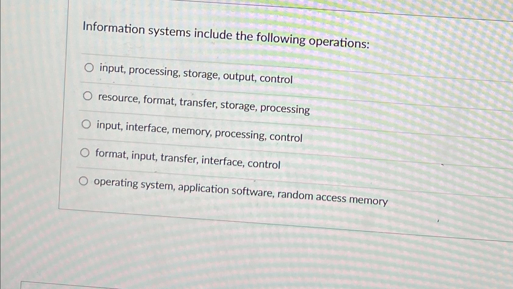 Solved Information systems include the following | Chegg.com