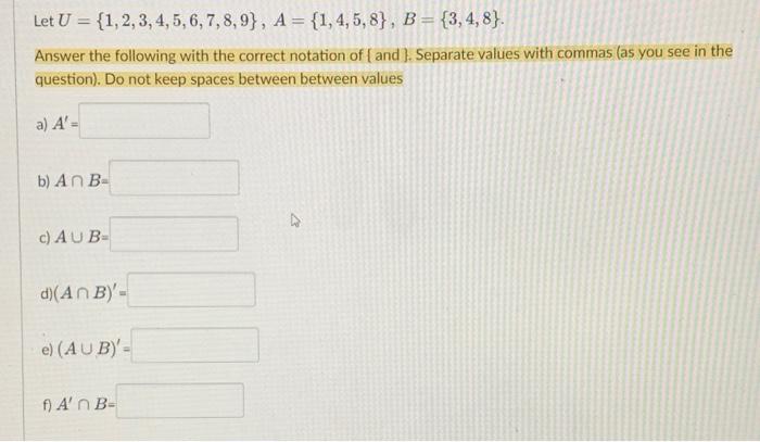 Solved Answer the following with the correct notation of | Chegg.com