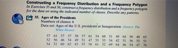 Solved Constructing a Frequency Distribution and a Frequency | Chegg.com