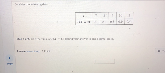 Solved Question 1 of 10 Step 2 of 5 80:31:44 Consider the | Chegg.com