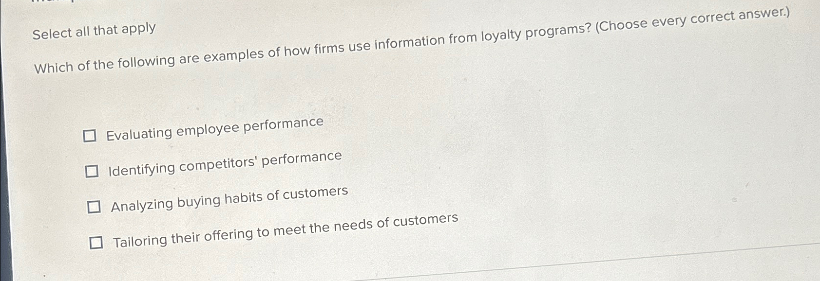 Solved Select all that applyWhich of the following are